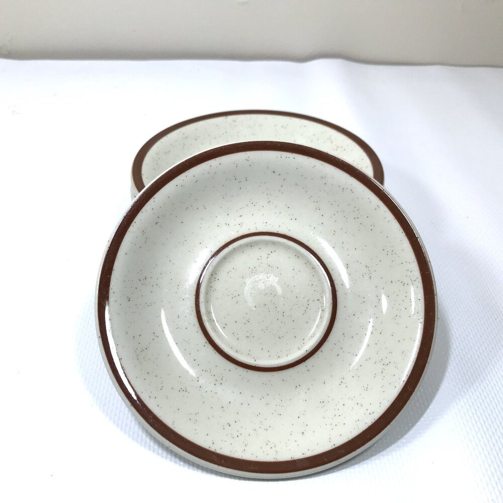 Vintage REGO Restaurant Coffee Tea Saucers Brown Speckled